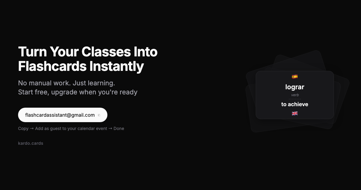 Kardo — автоматические флешкарты с ваших языковых уроков
